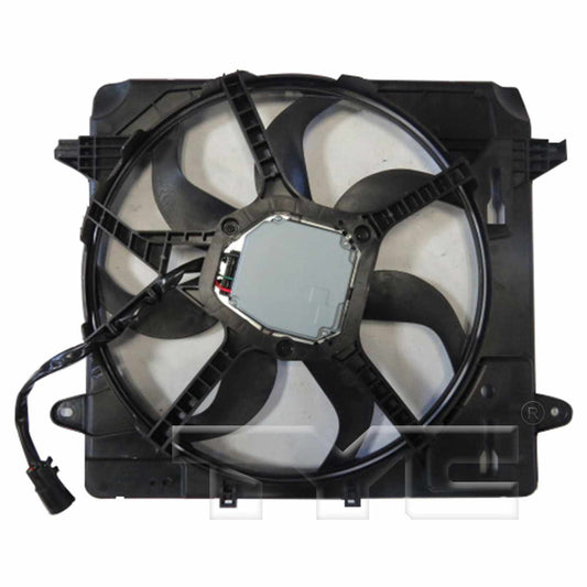 Back View of Dual Radiator and Condenser Fan Assembly TYC 624080