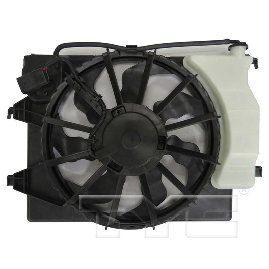 Back View of Dual Radiator and Condenser Fan Assembly TYC 624330