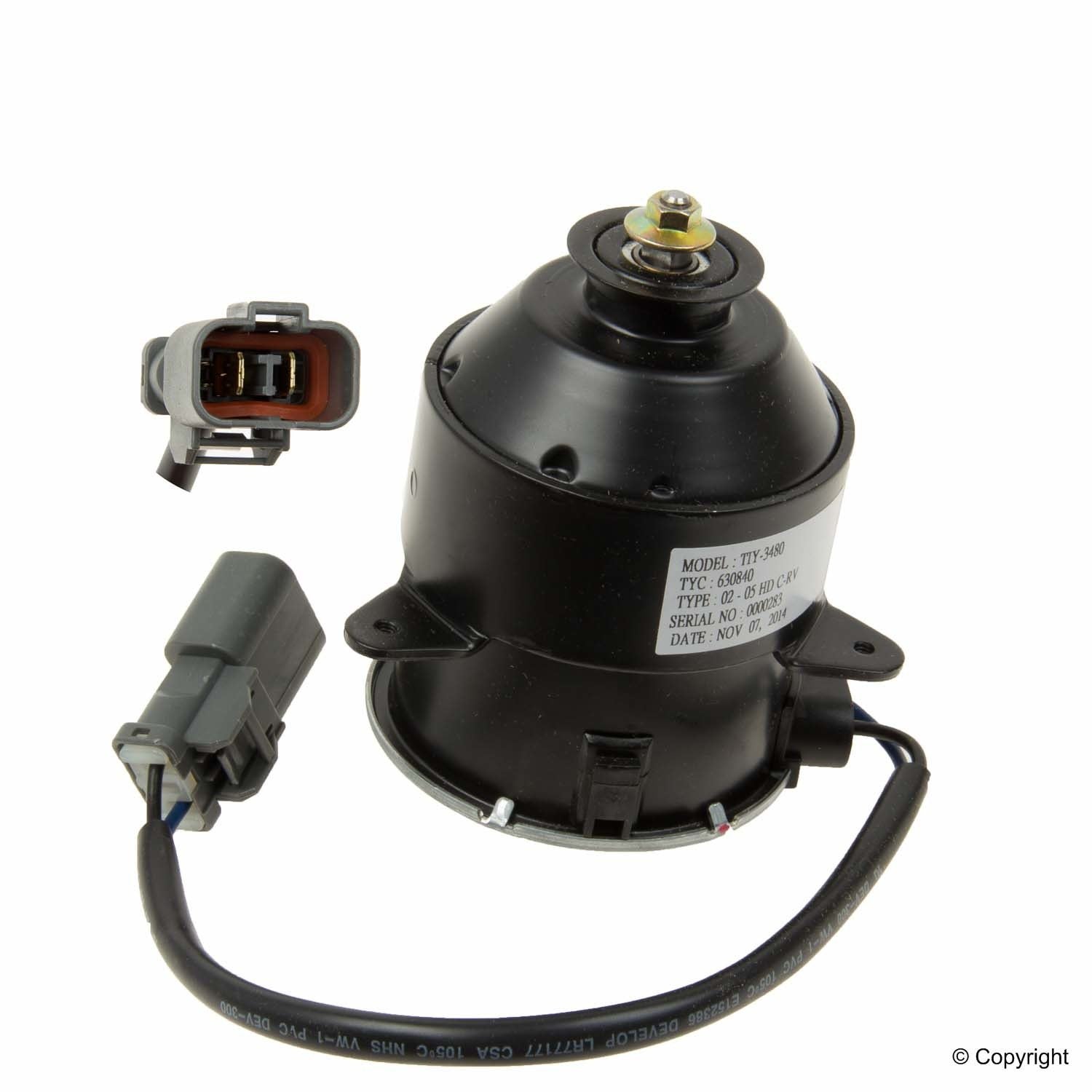 Top View of Left Engine Cooling Fan Motor TYC 630840