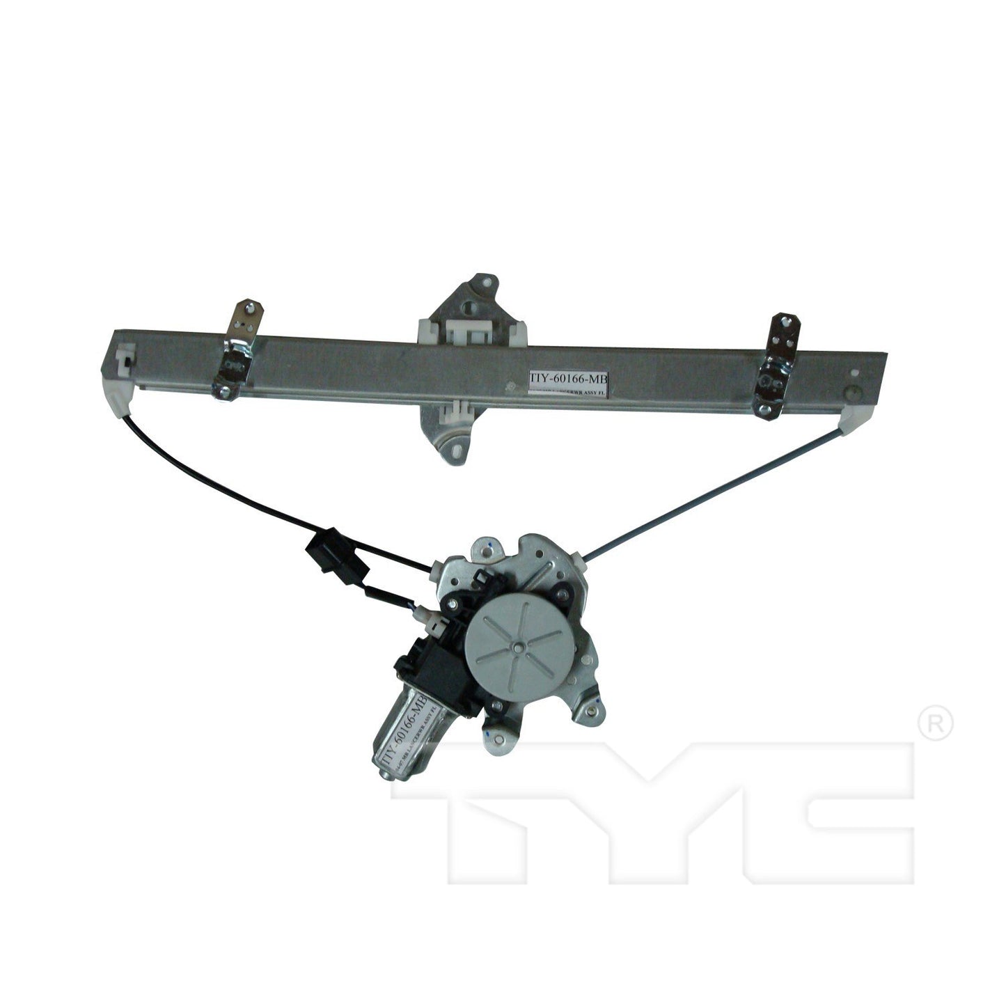 Front View of Front Left Power Window Motor and Regulator Assembly TYC 660156