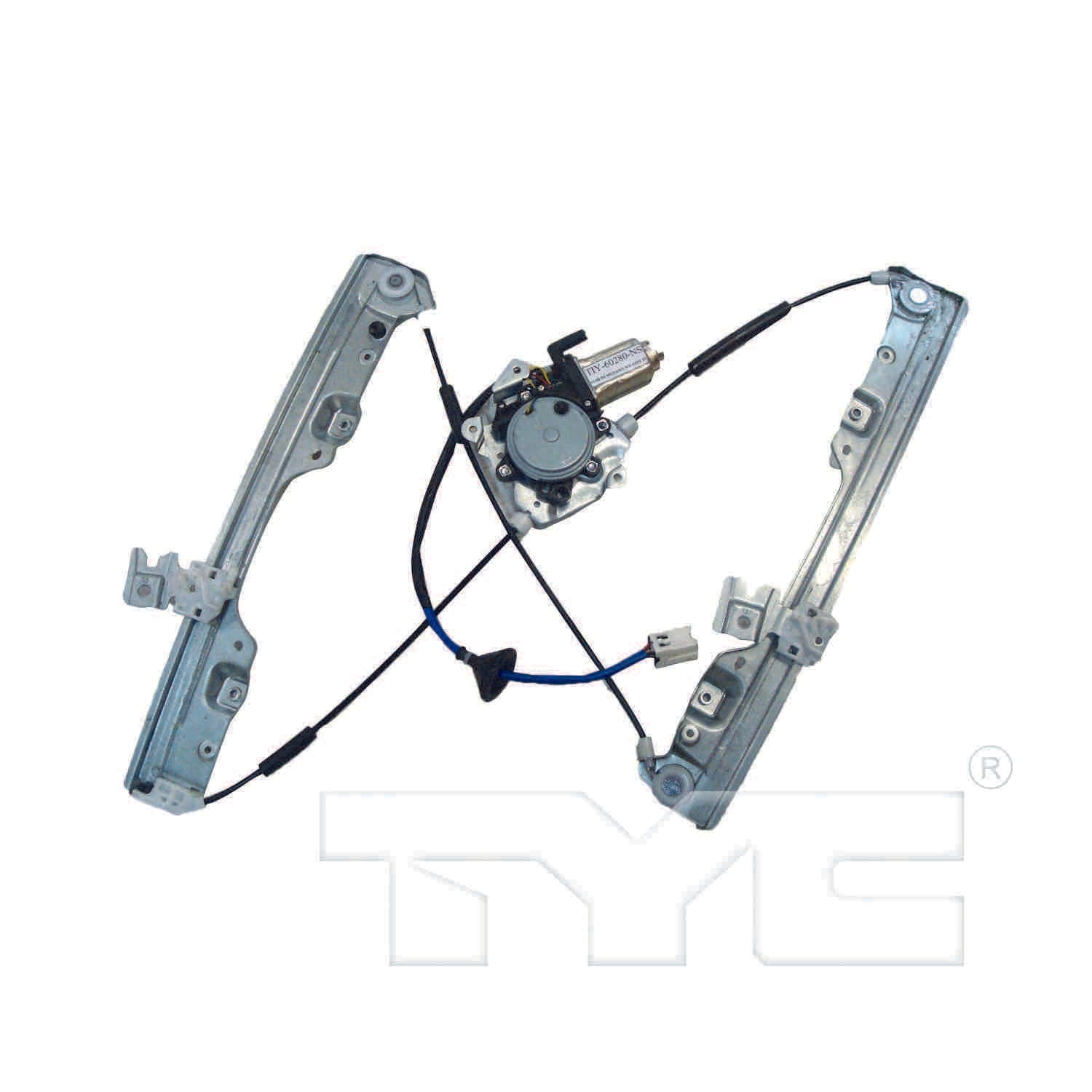 Back View of Front Left Power Window Motor and Regulator Assembly TYC 660498