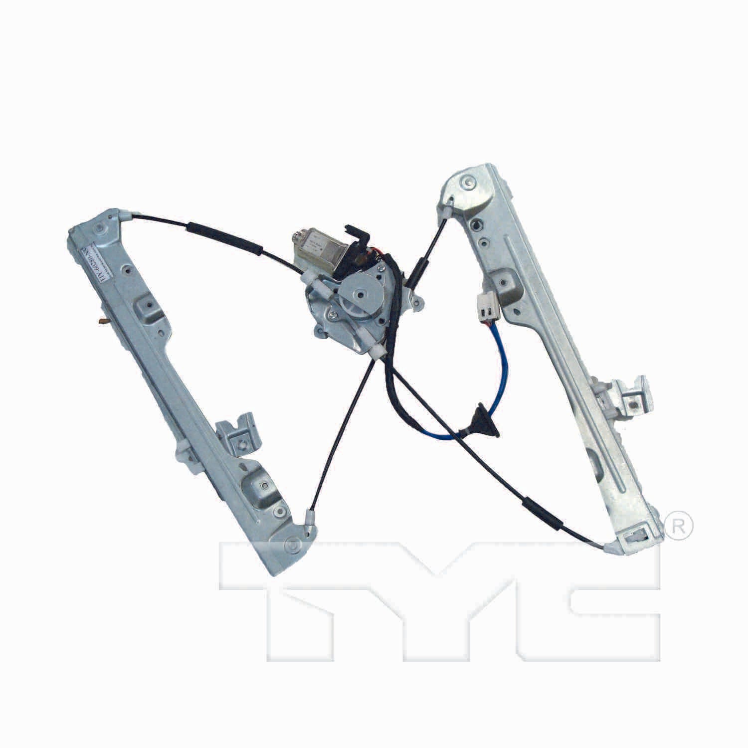 Front View of Front Left Power Window Motor and Regulator Assembly TYC 660498