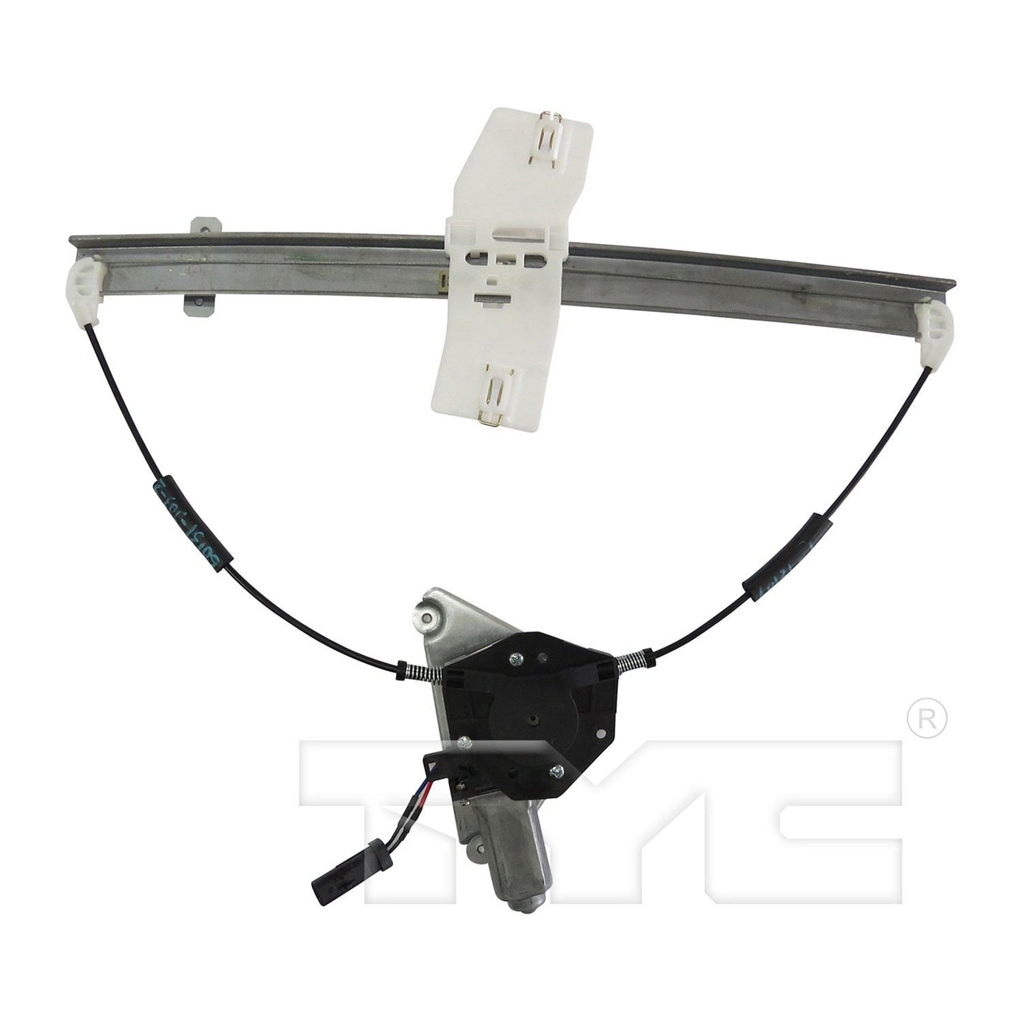 Back View of Front Right Power Window Motor and Regulator Assembly TYC 660523