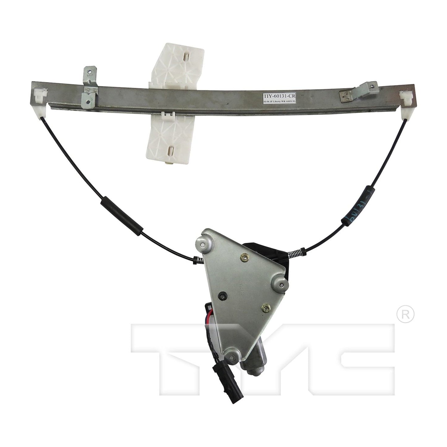 Front View of Front Left Power Window Motor and Regulator Assembly TYC 660524