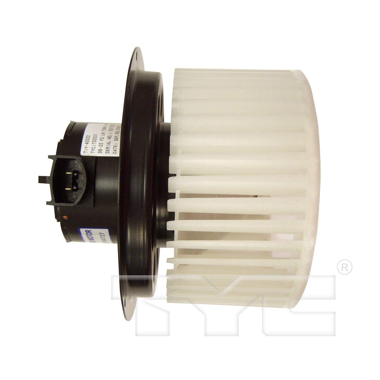 Angle View of Front HVAC Blower Motor TYC 700031