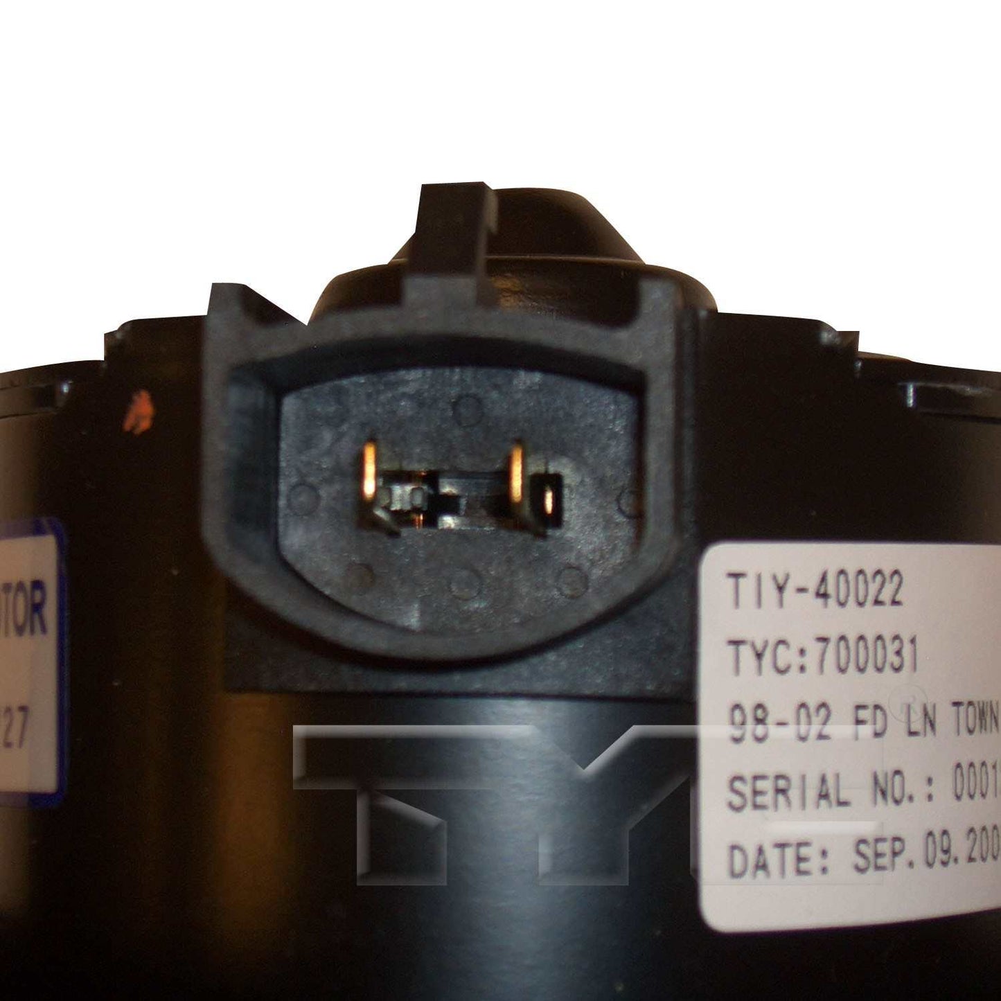 Connector View of Front HVAC Blower Motor TYC 700031