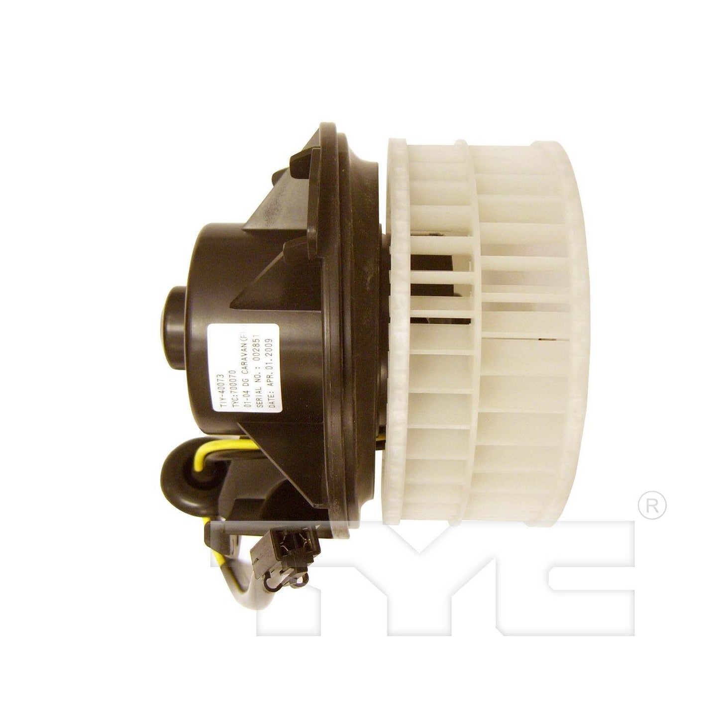 Angle View of Front HVAC Blower Motor TYC 700070