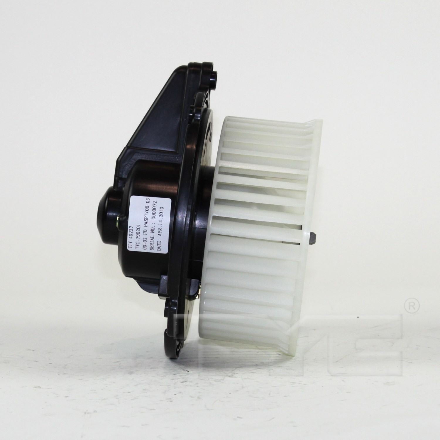 Angle View of Front HVAC Blower Motor TYC 700201