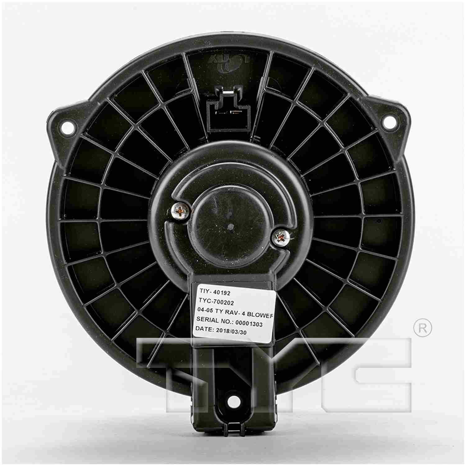 Top View of Rear HVAC Blower Motor TYC 700202