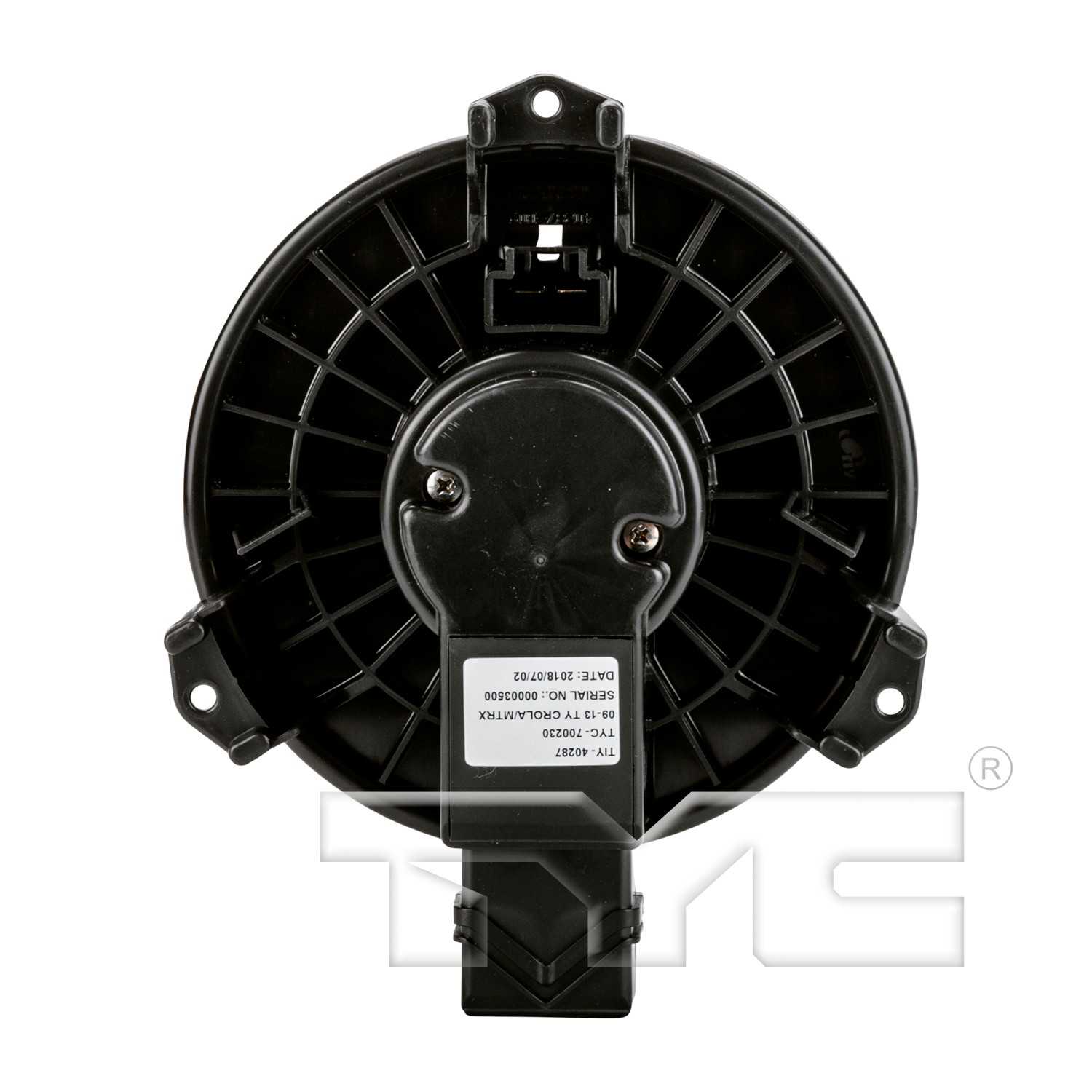 Top View of Front HVAC Blower Motor TYC 700230