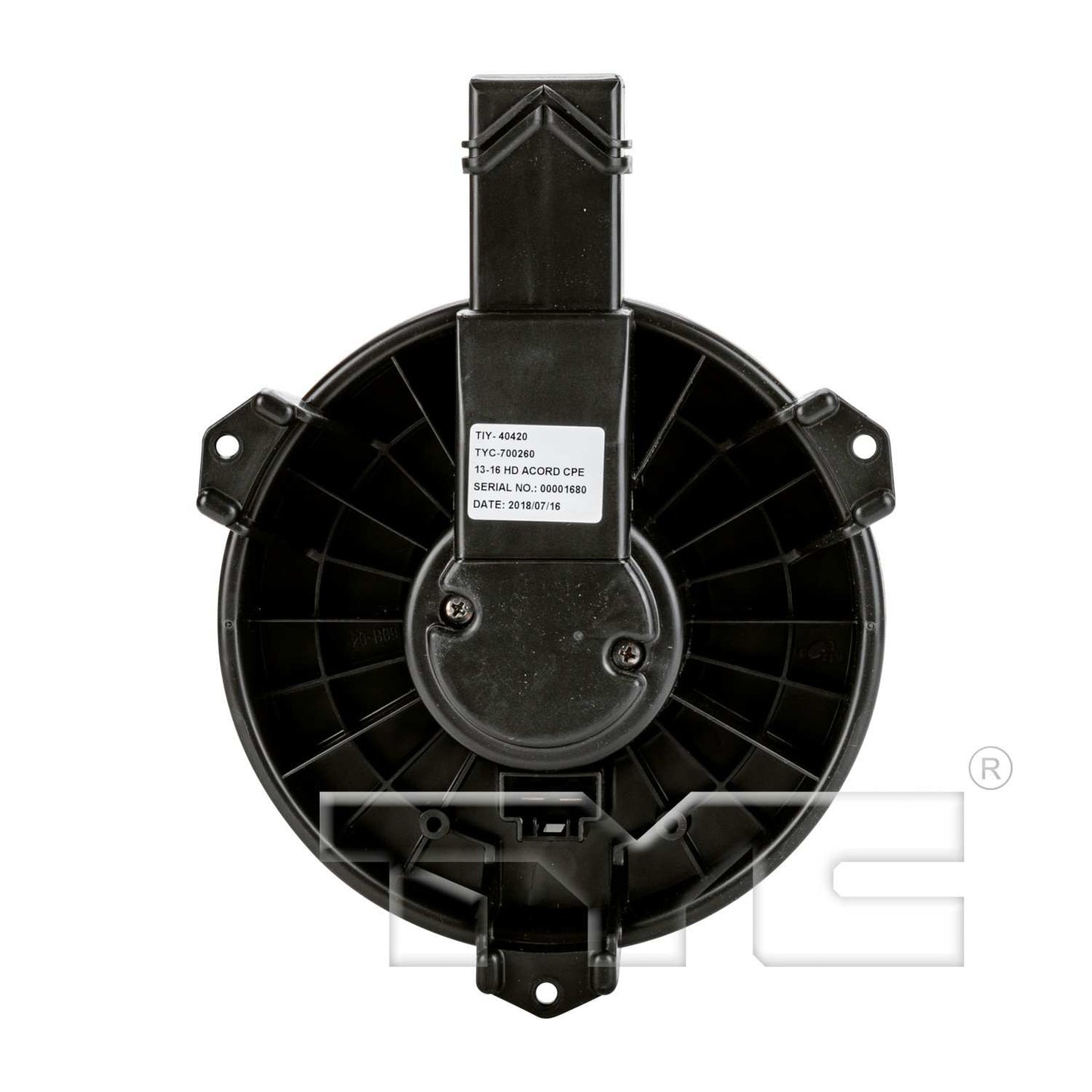 Top View of Front HVAC Blower Motor TYC 700260