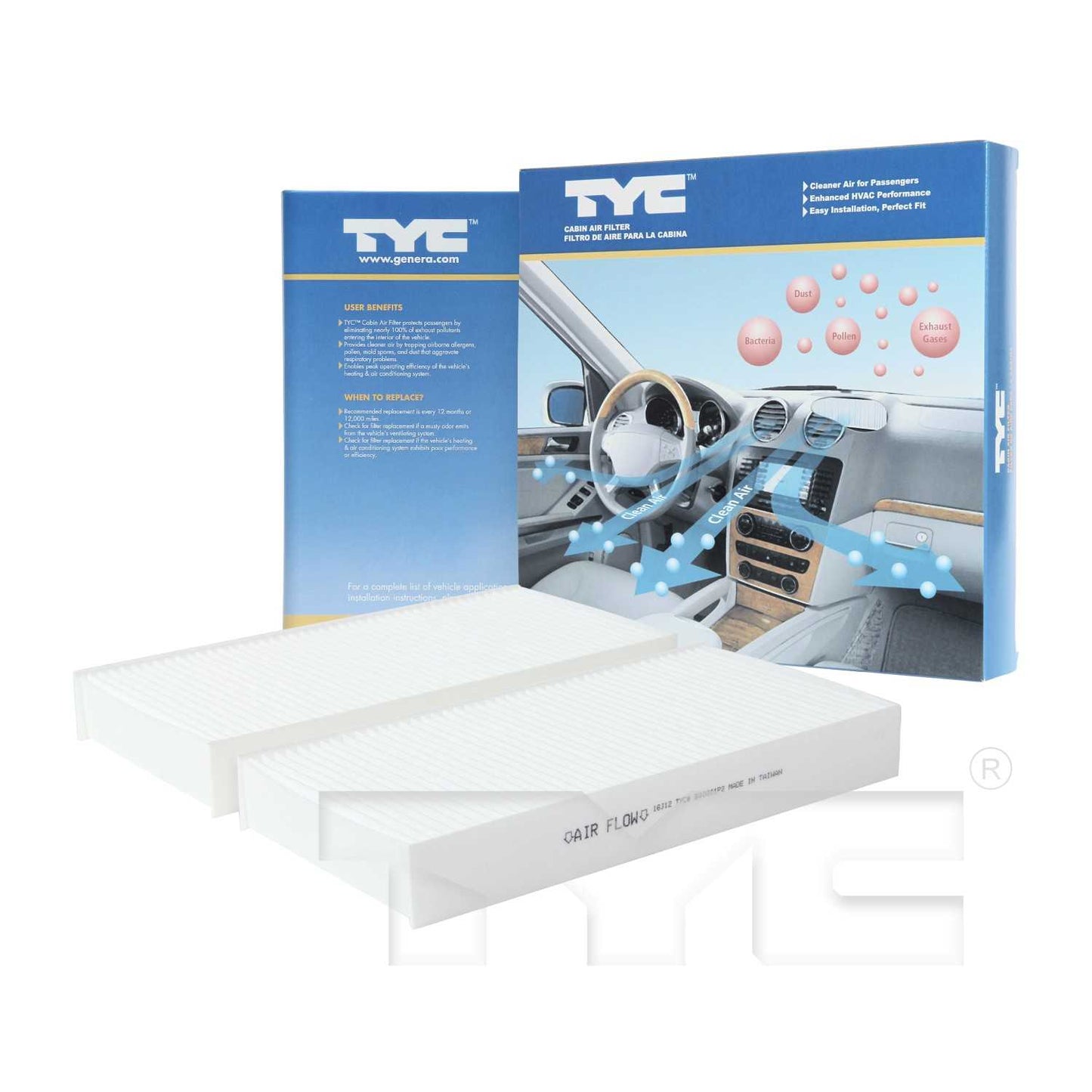 Package View of Cabin Air Filter TYC 800001P2