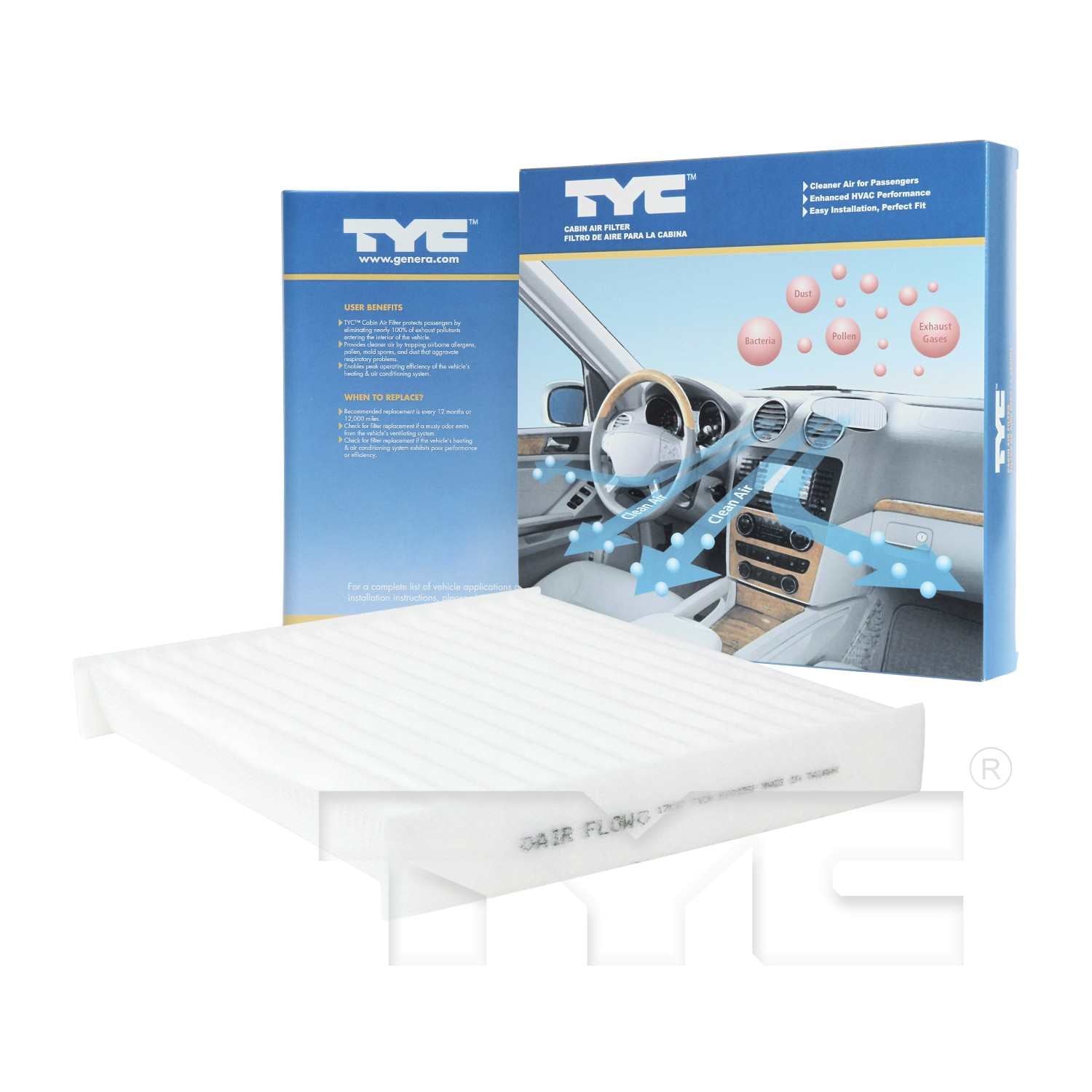 Package View of Cabin Air Filter TYC 800025P