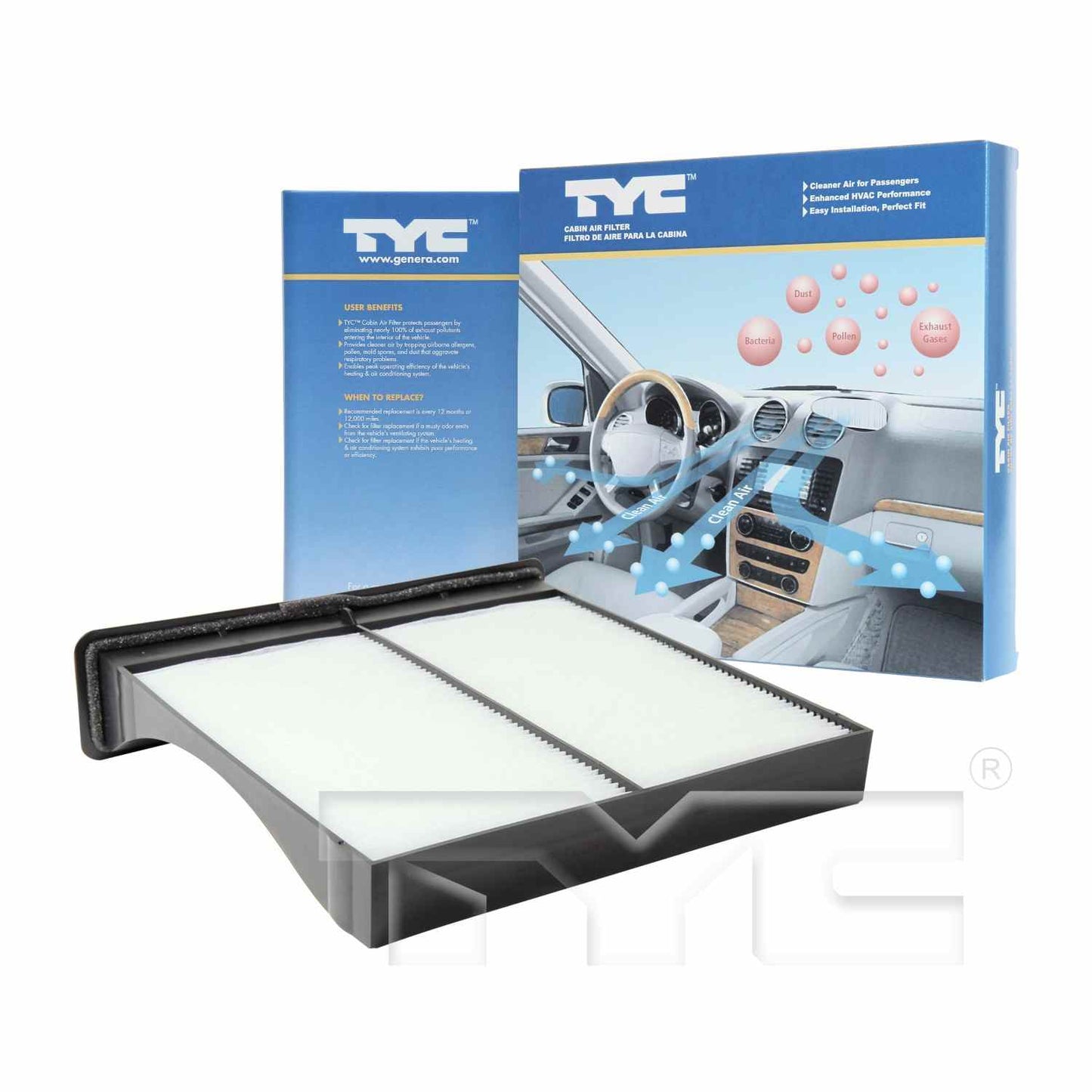 Package View of Cabin Air Filter TYC 800122P