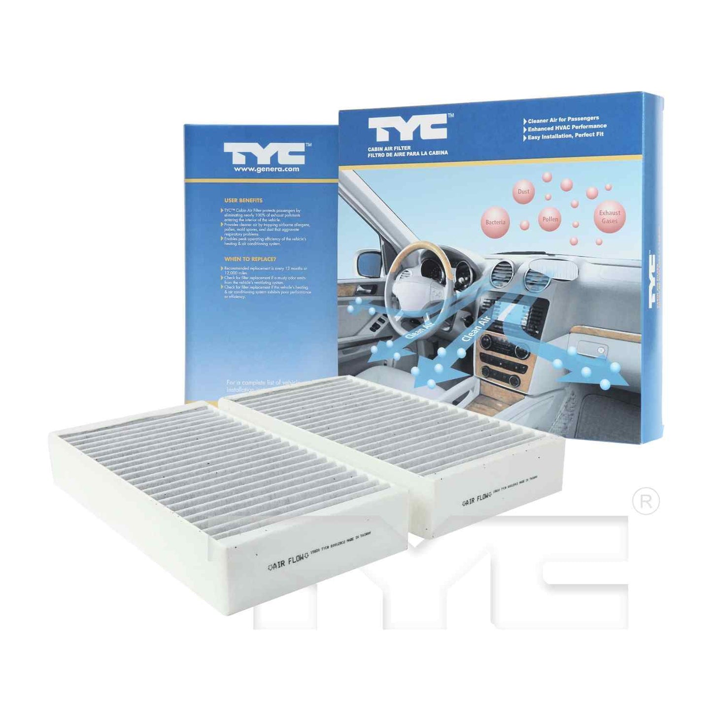 Package View of Cabin Air Filter TYC 800129C2