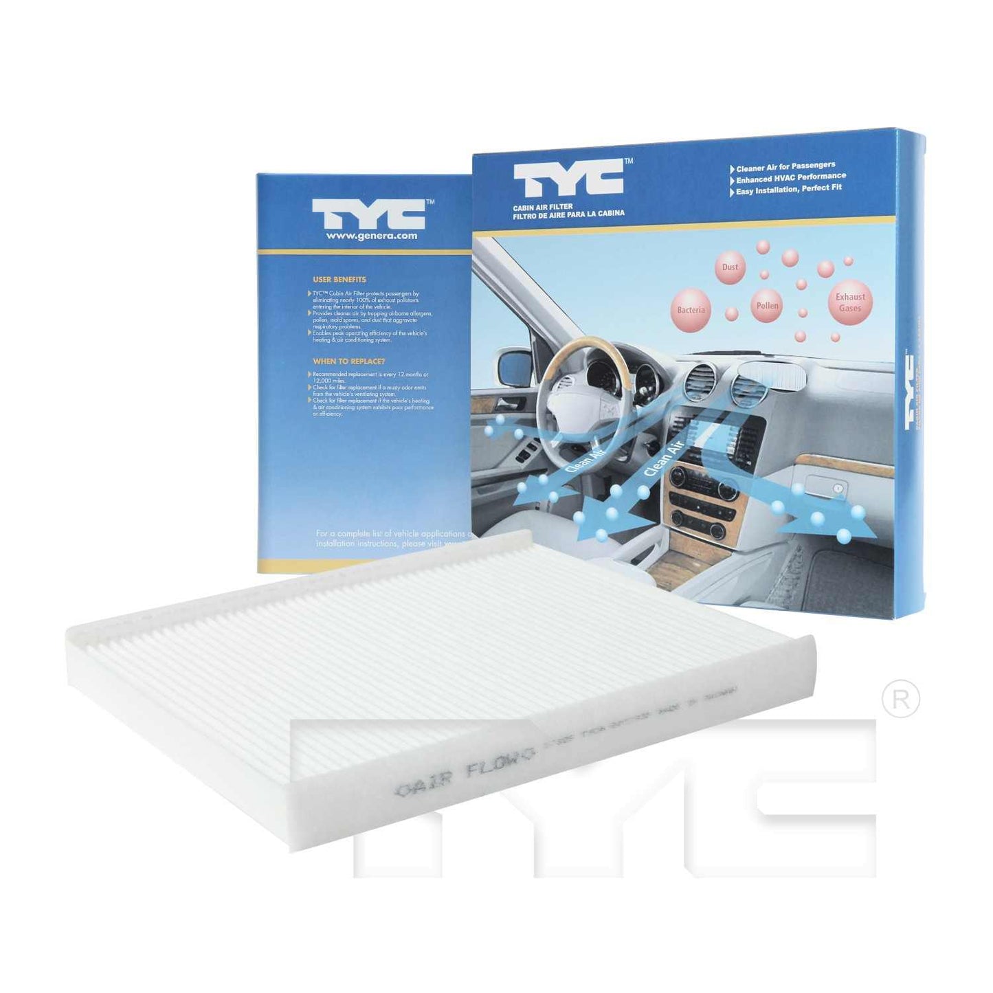 Package View of Cabin Air Filter TYC 800163P