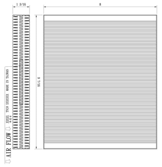 Top View of Cabin Air Filter TYC 800181P