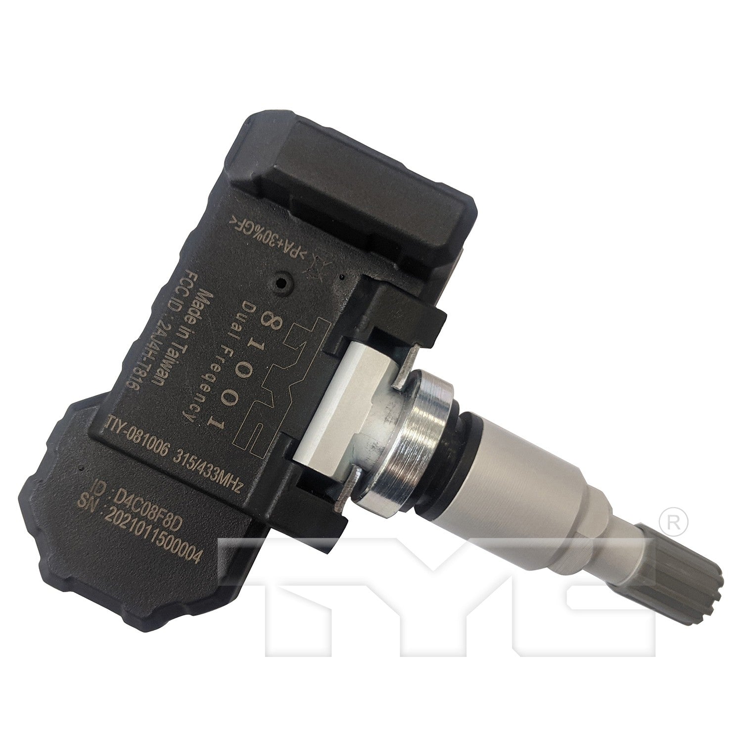 Side View of Tire Pressure Monitoring System Programmable Sensor TYC 81001