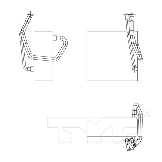 Angle View of Front A/C Evaporator Core TYC 97053