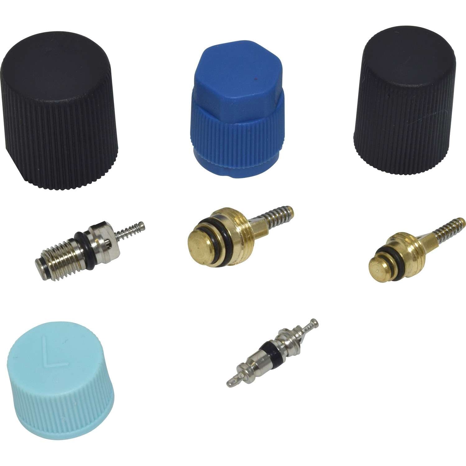 Front View of A/C System Valve Core and Cap Kit UNIVERSAL AIR COND VC2914C