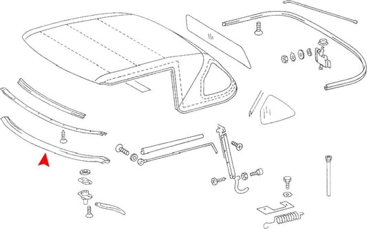 Accessories 1 View of Front Convertible Top Seal URO 1077790022