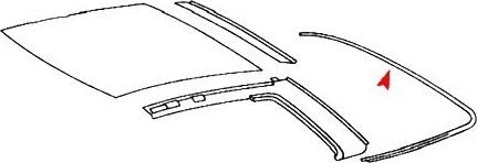 Side View of Rear Convertible Top Seal URO 1077900198