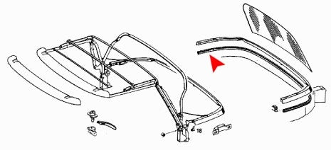 Accessories 1 View of Rear Convertible Top Seal URO 1137790022