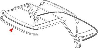 Side View of Front Convertible Top Seal URO 1137951222