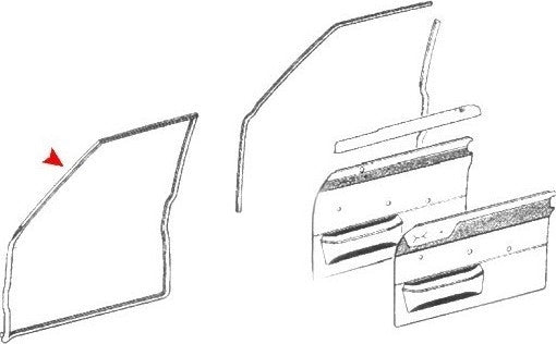 Side View of Front Left Door Seal URO 1157200778