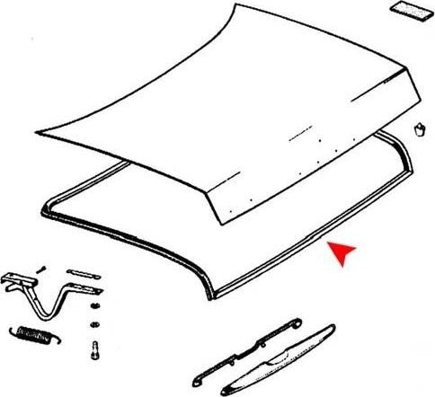 Side View of Trunk Lid Seal URO 1157580098