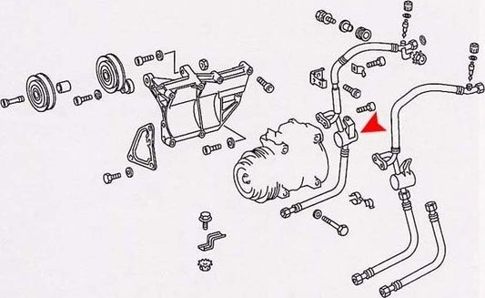 Accessories 1 View of A/C Refrigerant Hose URO 1171300957