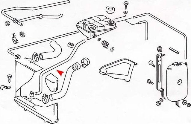 Side View of Engine Coolant Reservoir Hose URO 1265011882