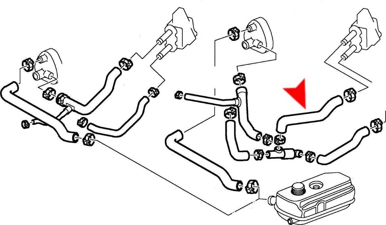 Accessories 1 View of Upper Engine Coolant Bypass Hose URO 4121703