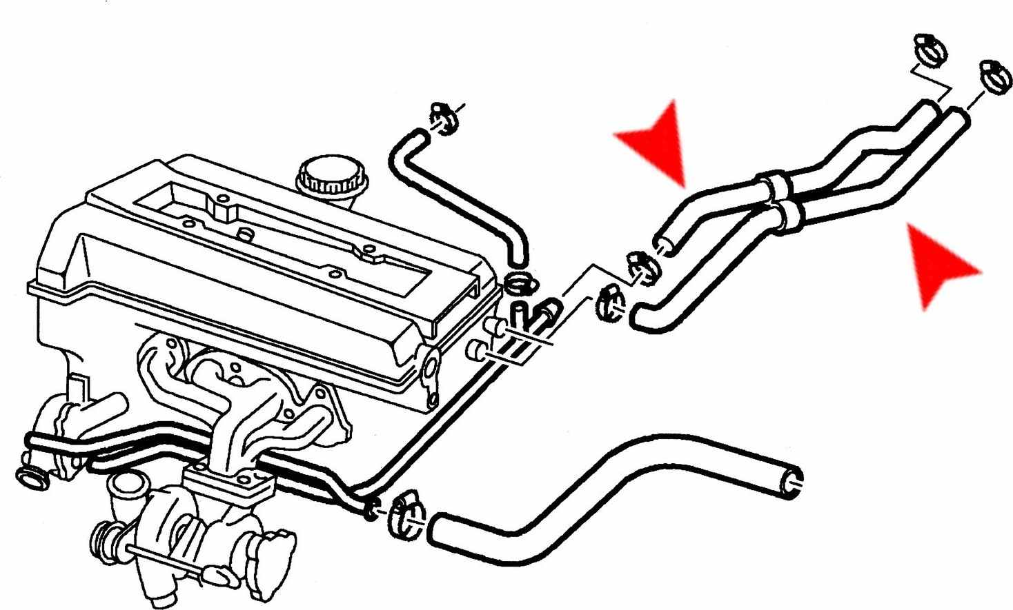 Side View of HVAC Heater Hose URO 4961074