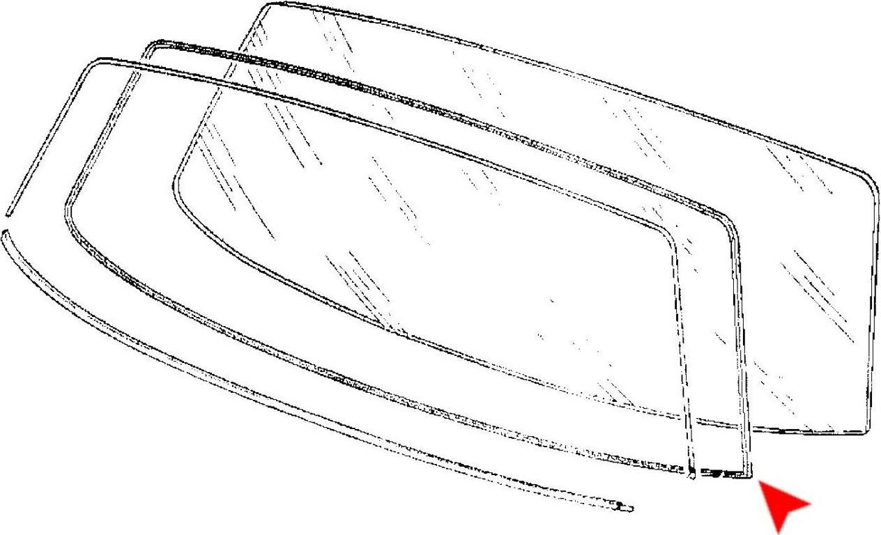 Side View of Back Glass Seal URO 51311820485