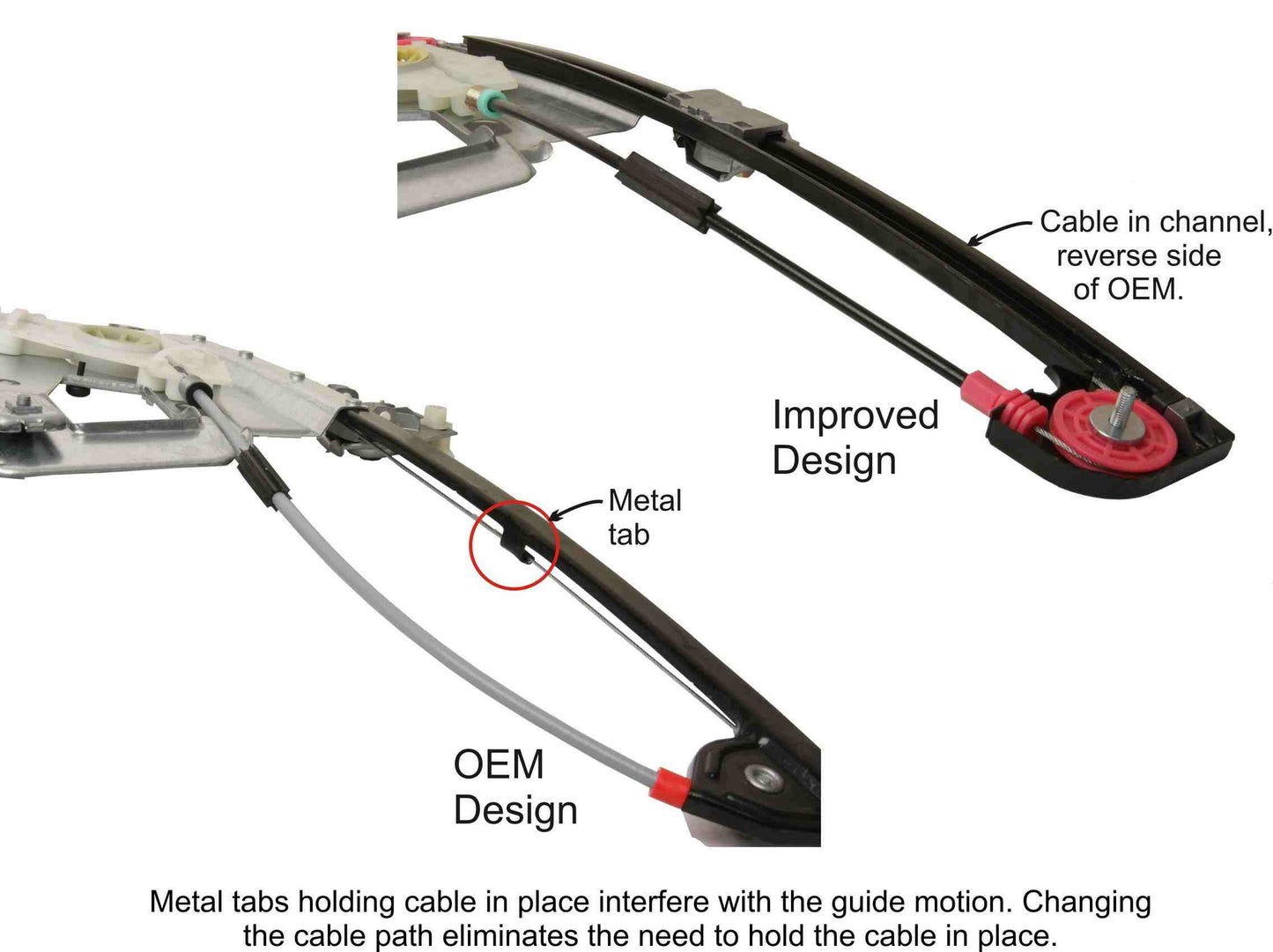 Side View of Front Left Window Regulator URO 51338252393PRM