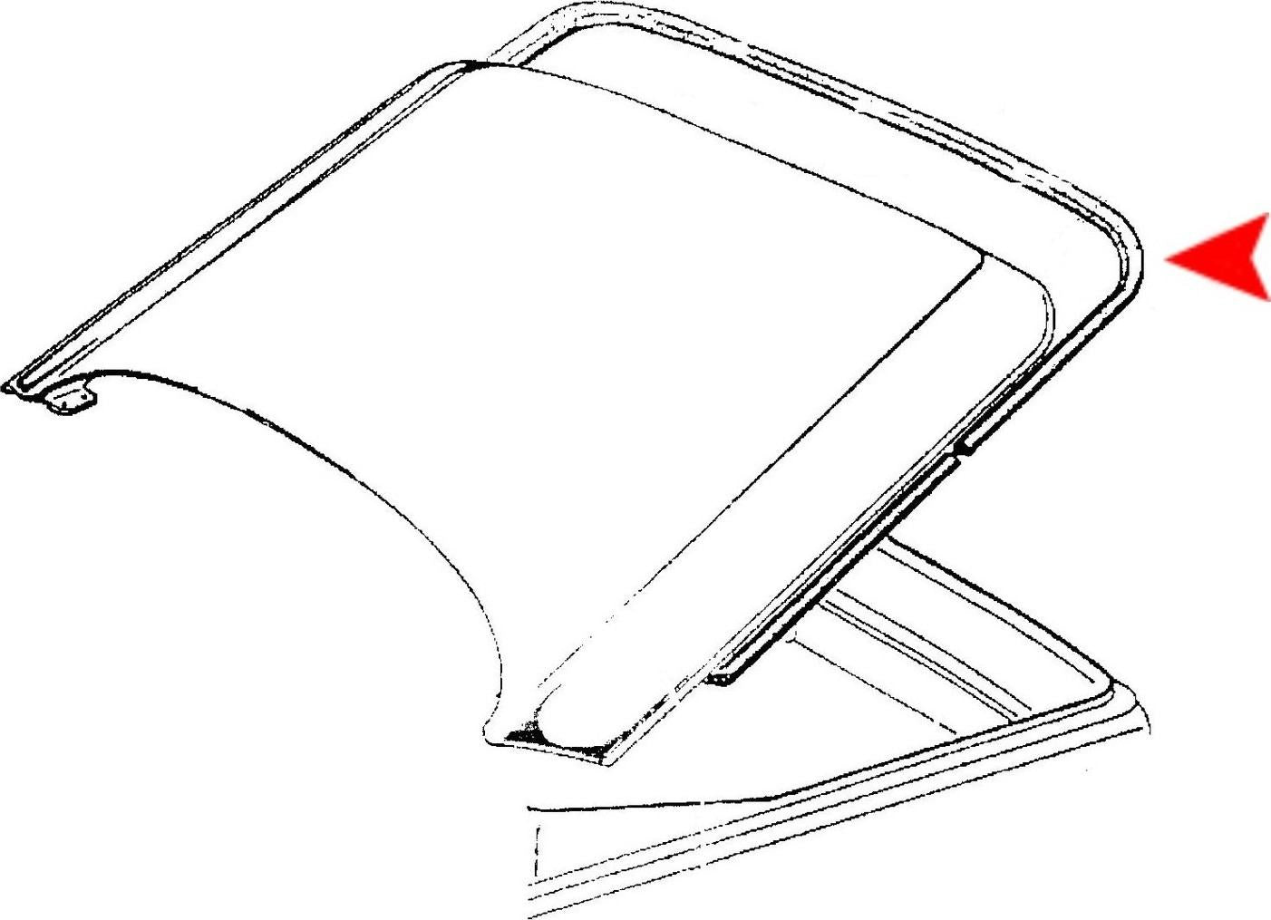 Side View of Trunk Lid Seal URO 51715476161