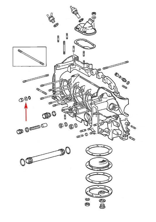 Accessories 1 View of Engine Crankcase Stud Washer URO 90110116102