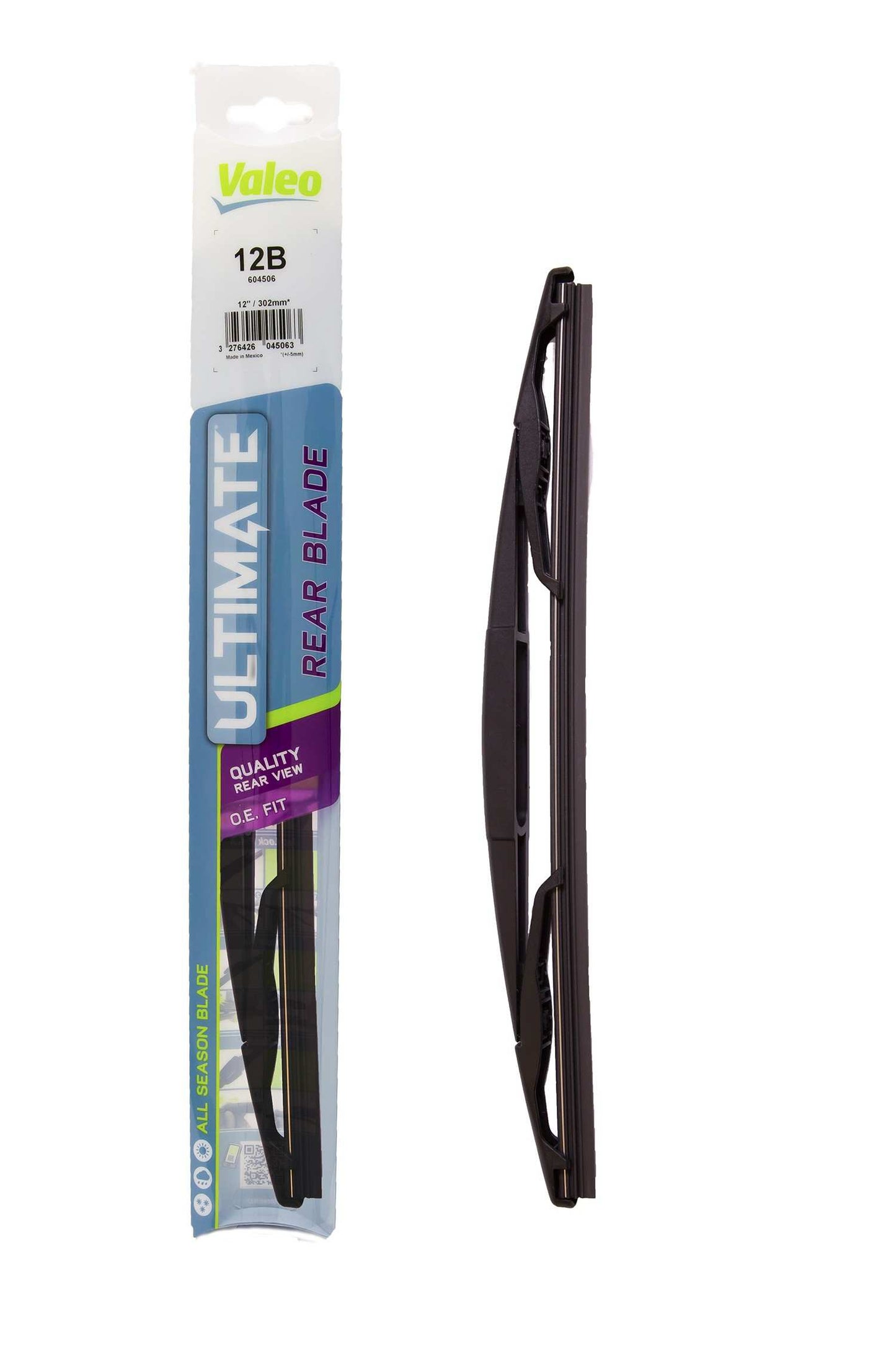 Front View of Rear Windshield Wiper Blade VALEO 12B