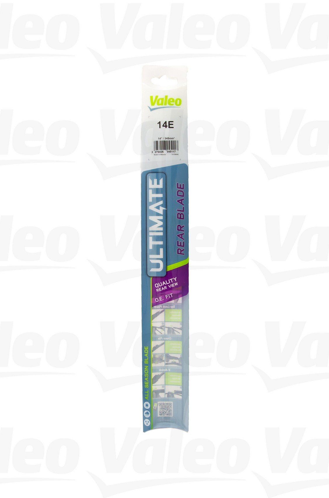 Package View of Rear Windshield Wiper Blade VALEO 14E