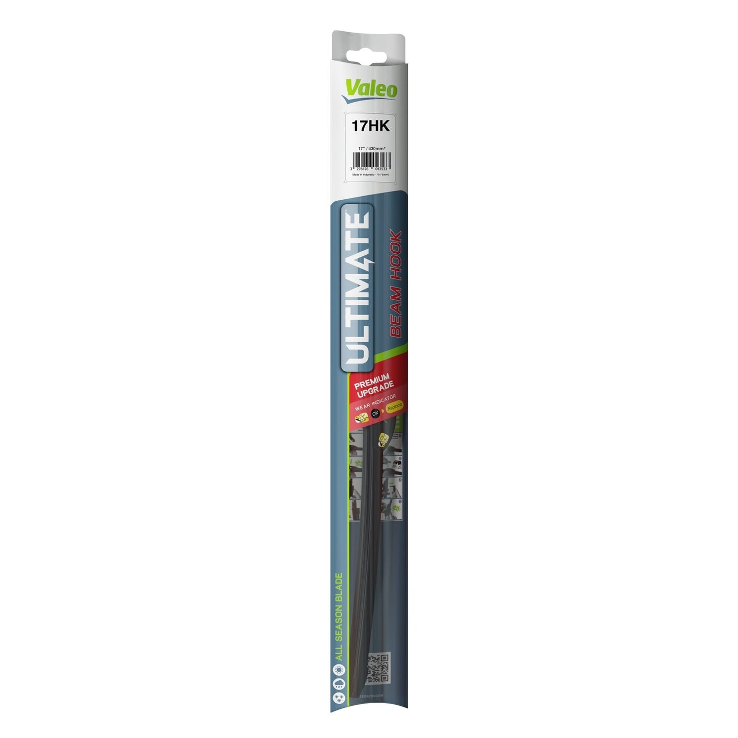 Front View of Front Right Windshield Wiper Blade VALEO 17HK