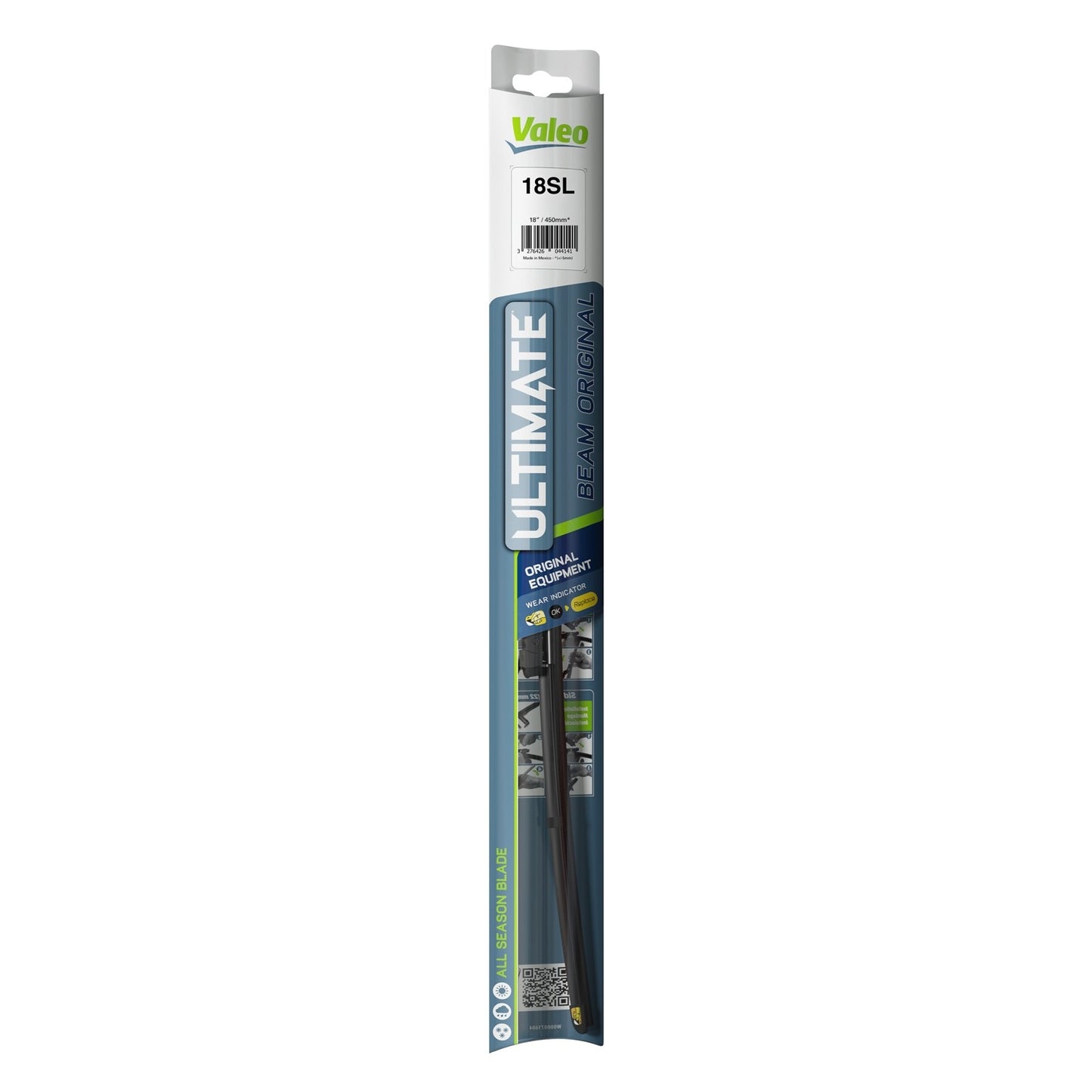 Front View of Front Right Windshield Wiper Blade VALEO 18SL