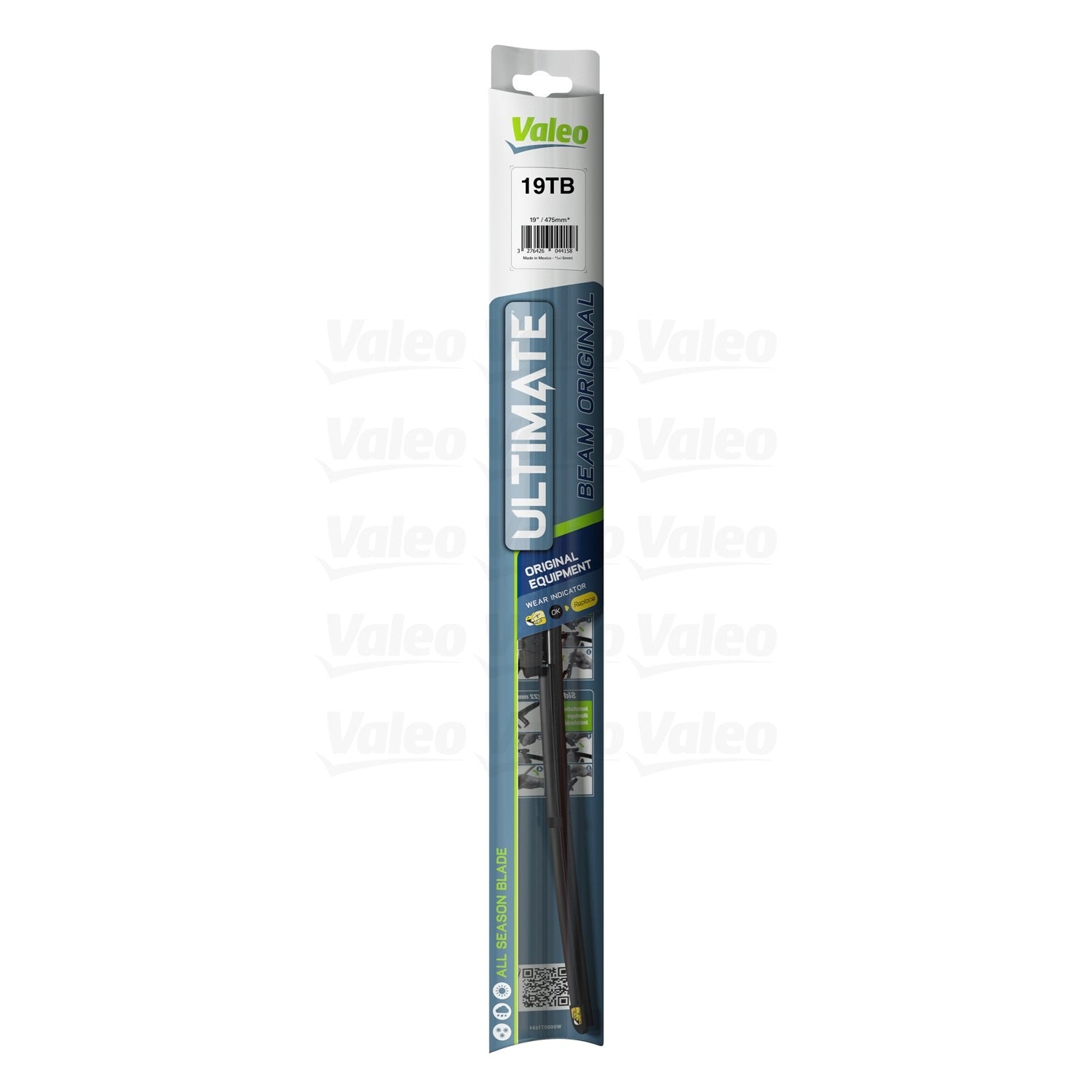 Front View of Front Right Windshield Wiper Blade VALEO 19TB