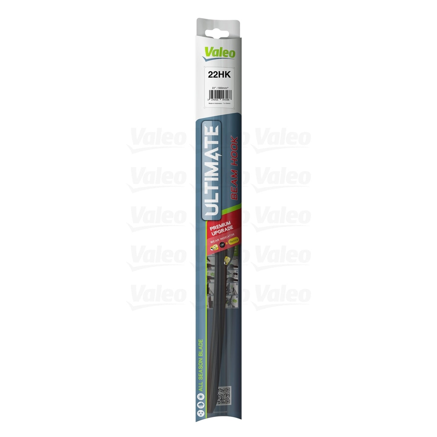 Top View of Front Left Windshield Wiper Blade VALEO 22HK