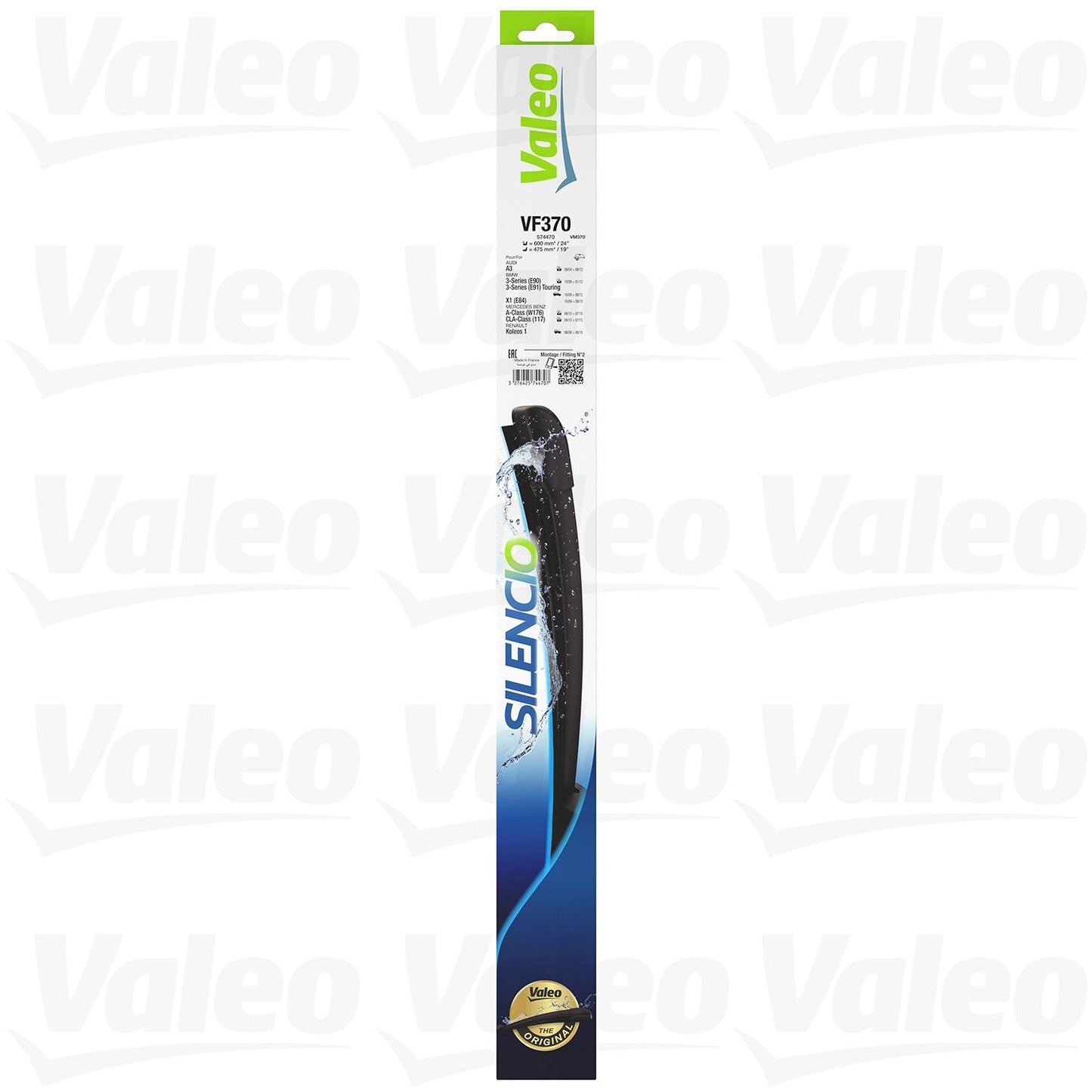 Front View of Front Windshield Wiper Blade Set VALEO 574470