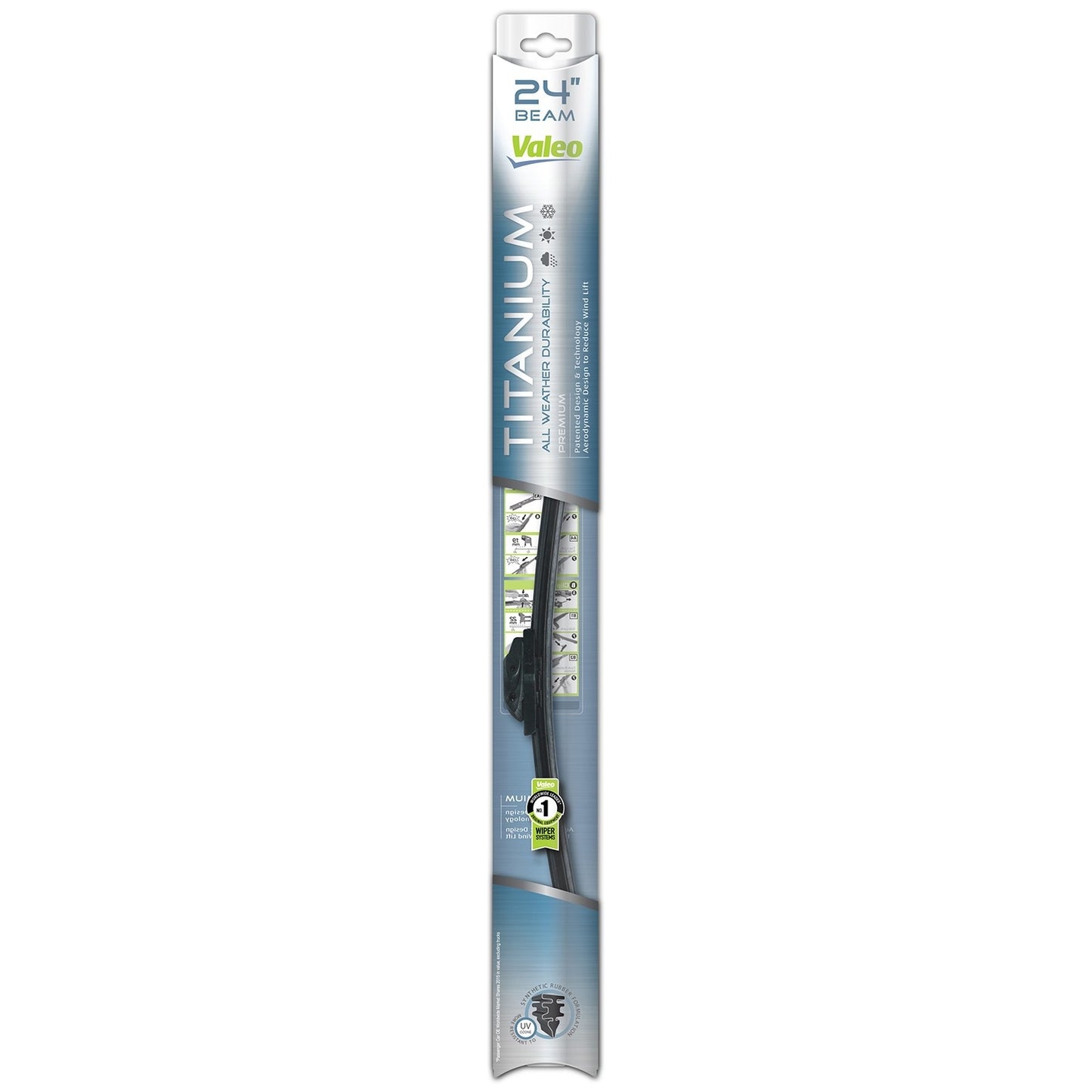 Front View of Front Left Windshield Wiper Blade VALEO 604486