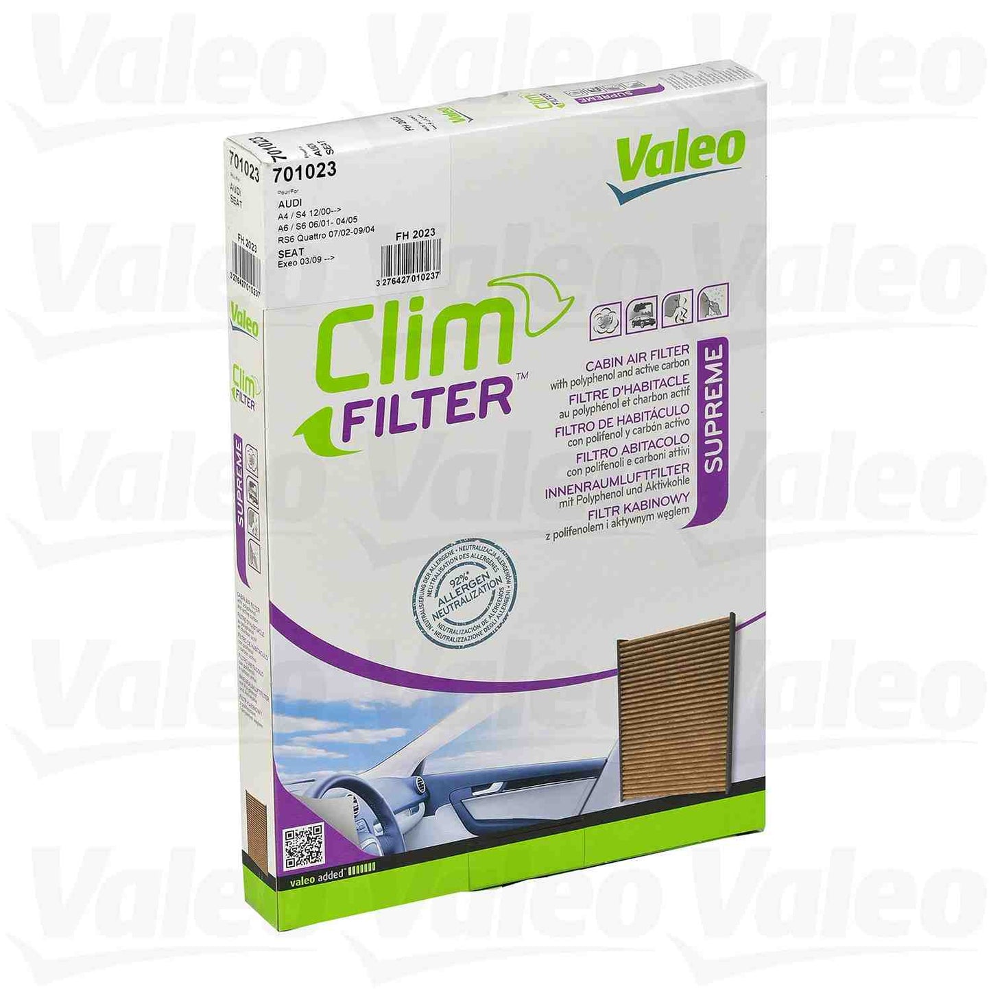 Front View of Cabin Air Filter VALEO 701023