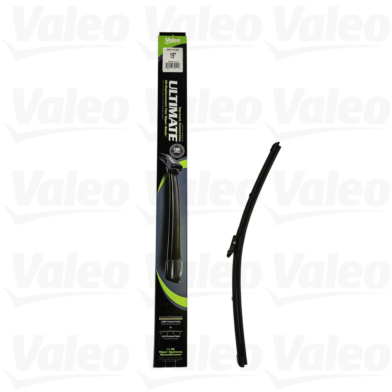 Top View of Front Right Windshield Wiper Blade VALEO 900-19-6B