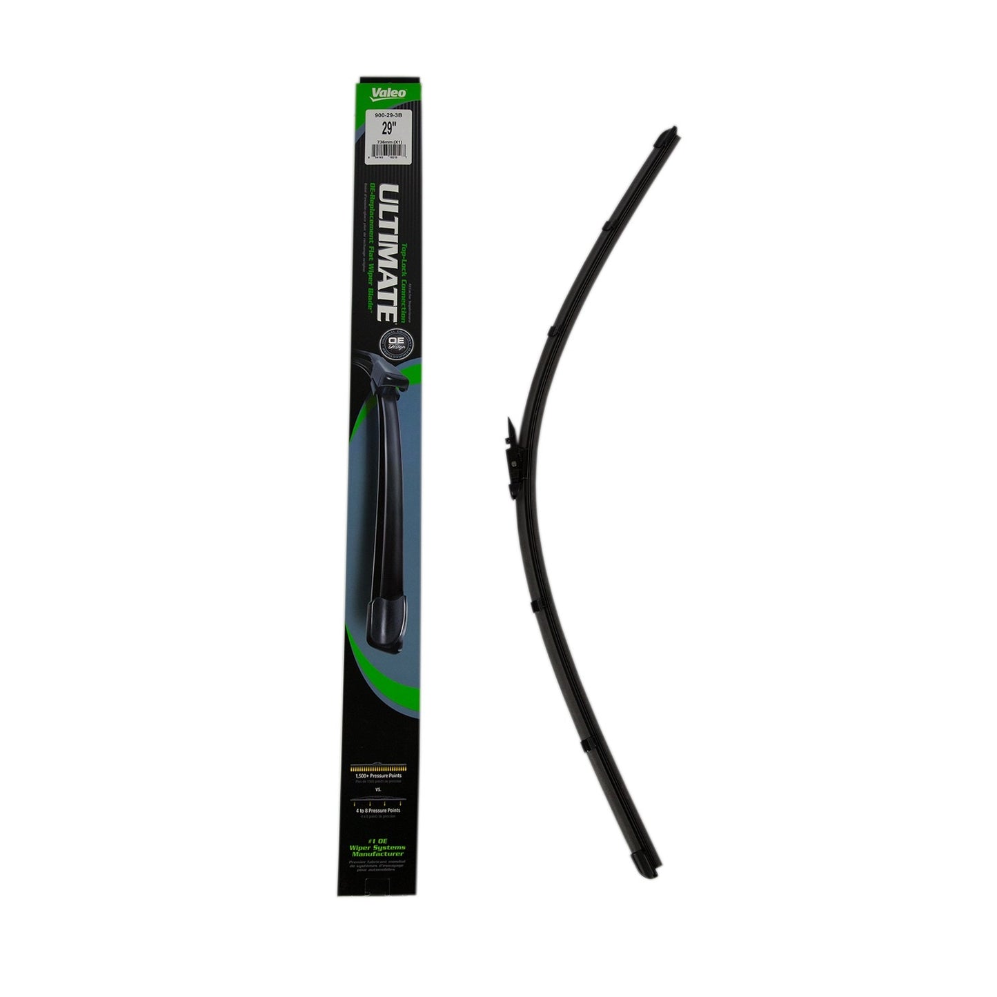 Front View of Front Left Windshield Wiper Blade VALEO 900293B