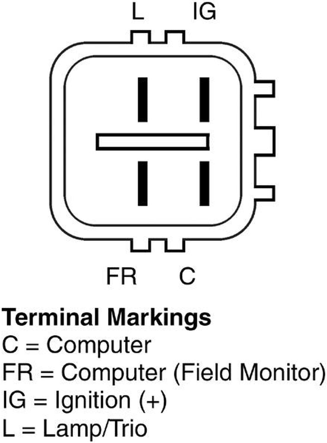 Connector View of Alternator BBB N11176